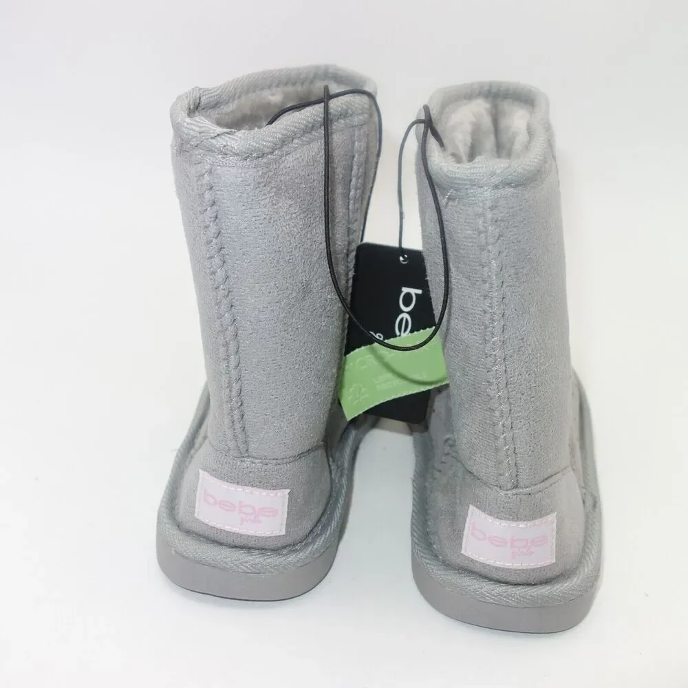 NEW Bebe Gray with Pink Rhinestones Boots Booties Girls Size 2